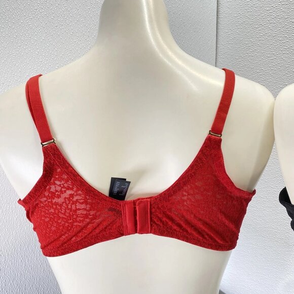 Lot of 2 Natori Pretty Smooth Unpadded T‑Shirt Bras – Size 40C – Black & Red – - Picture 5 of 14